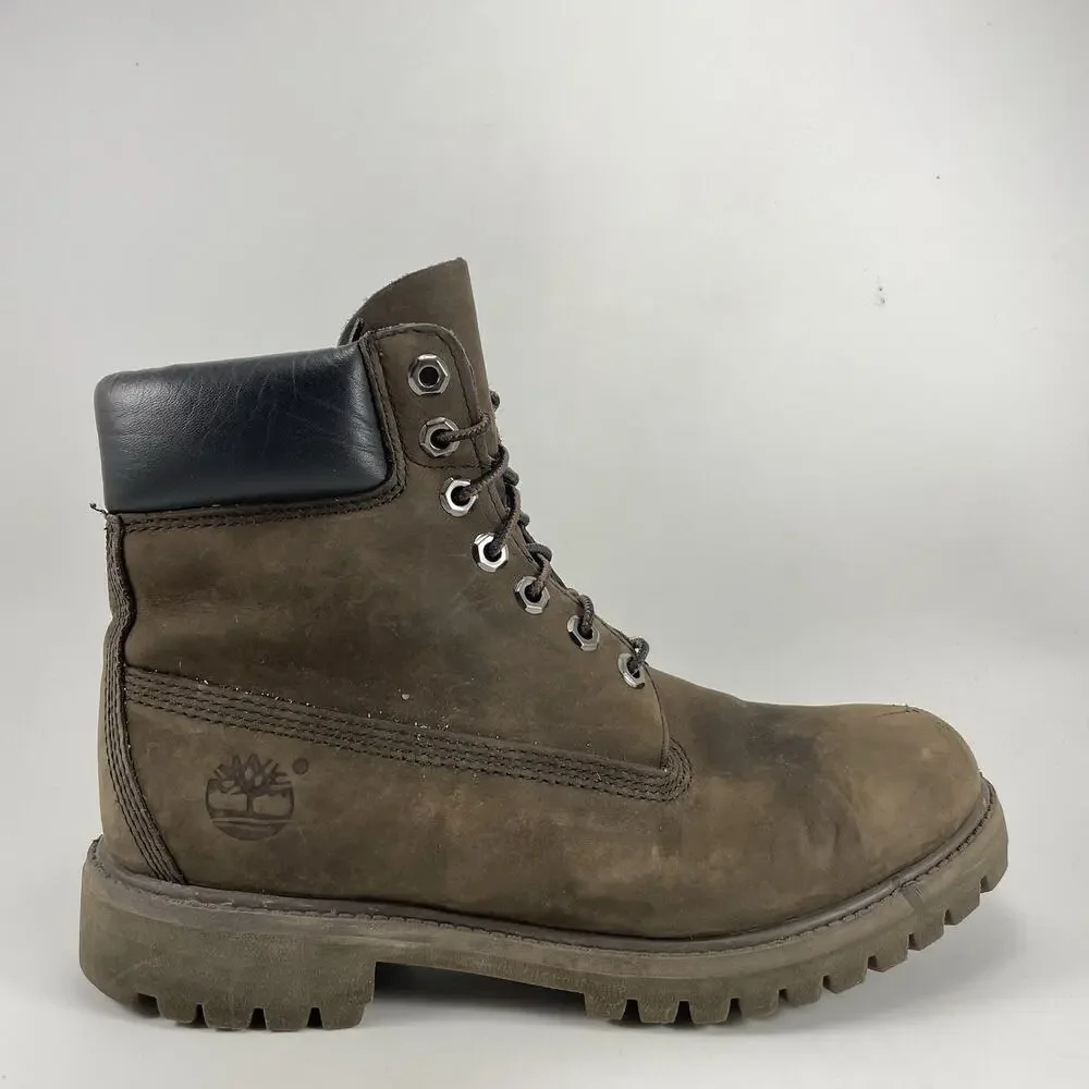 Timberland 10001 6” Premium Waterproof Boots Mens Size 8 M Brown Nubuck Leather